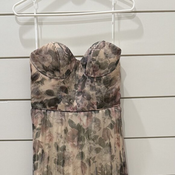 NWT Lulus Most Beautiful Day Ivory Multi Floral Print Organza Maxi Dress - Picture 2 of 9